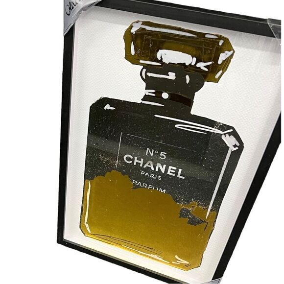Oliver Gal Wall Art Glass Frame Perfume Bottle Gold Black Designer Fashion Paris - Picture 2 of 7